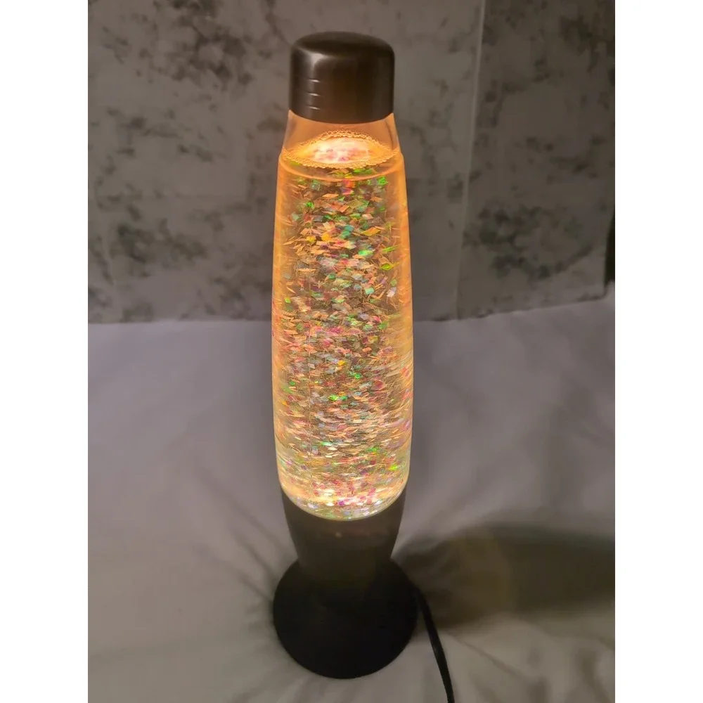 Vintage Lava Lamp Sparkling Glitter Black Base 17